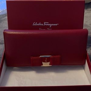 Salvatore Ferragamo 100% Authentic Wallet pristine condition Red.